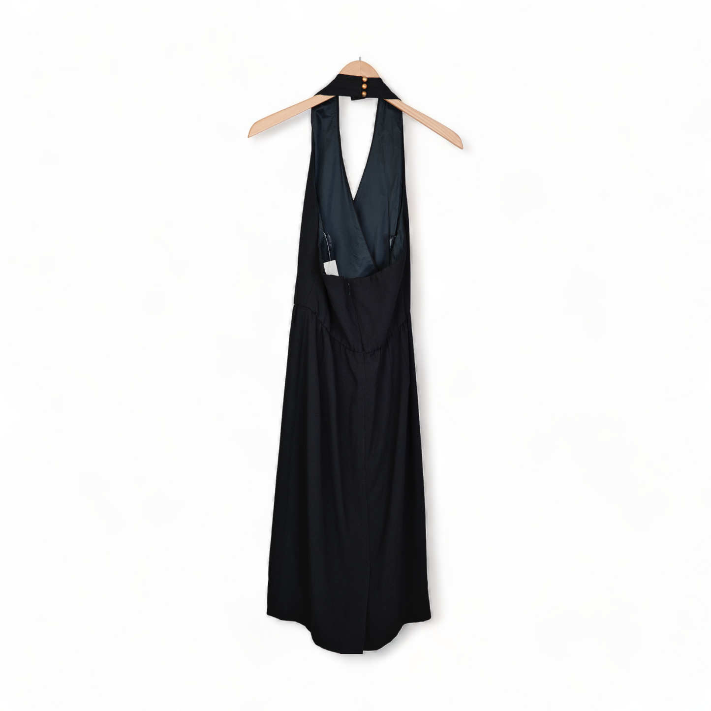 NEW OLD STOCK VINTAGE/ 1980s/90s/2000s BLACK HALTER DRESS NEW WITH TAGS