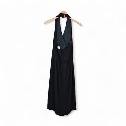 NEW OLD STOCK VINTAGE/ 1980s/90s/2000s BLACK HALTER DRESS NEW WITH TAGS