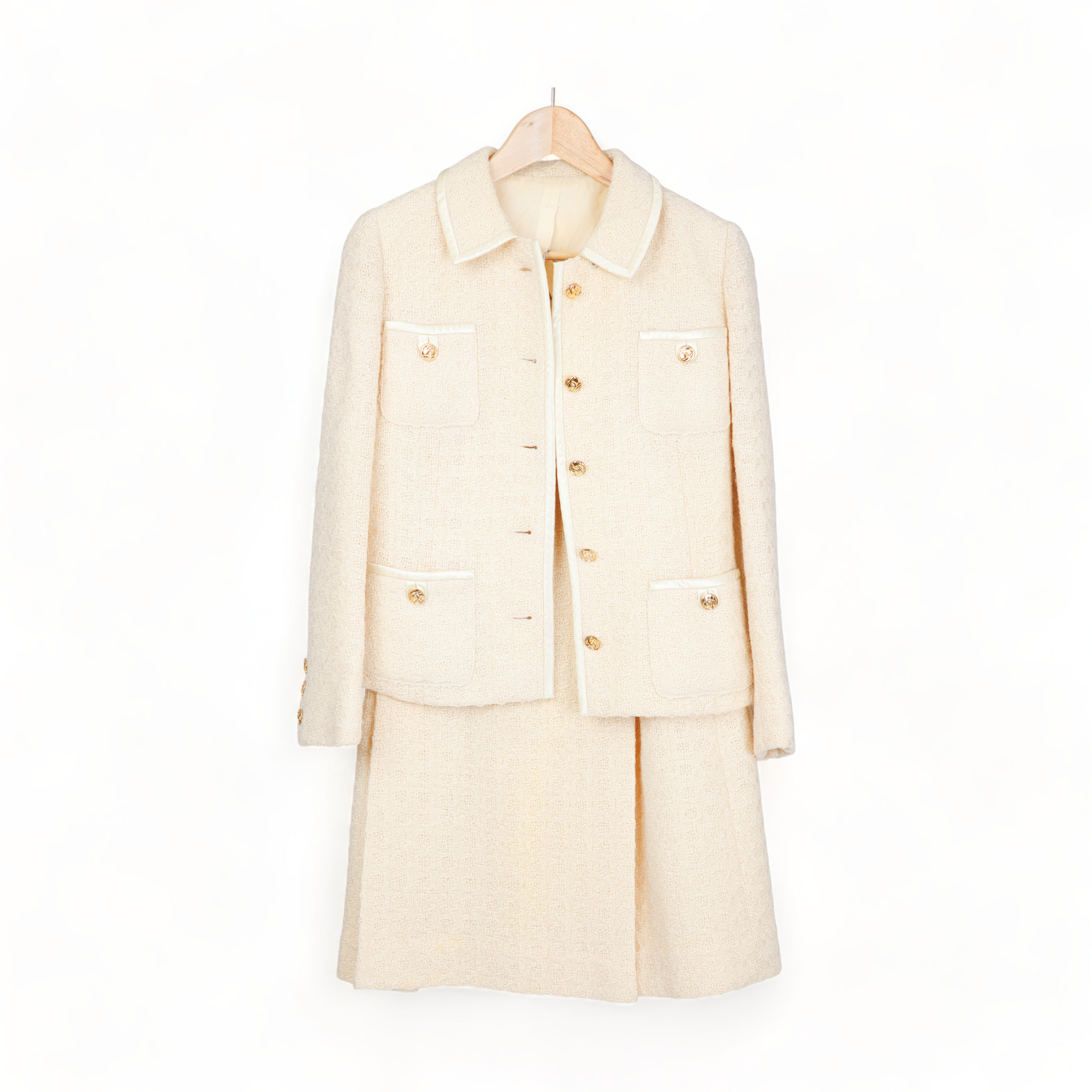 ALUDE SELECT】gold no color tweed jacket （2color