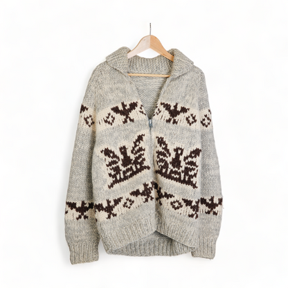 COWICHAN EAGLE WOOL KNIT SWEATER