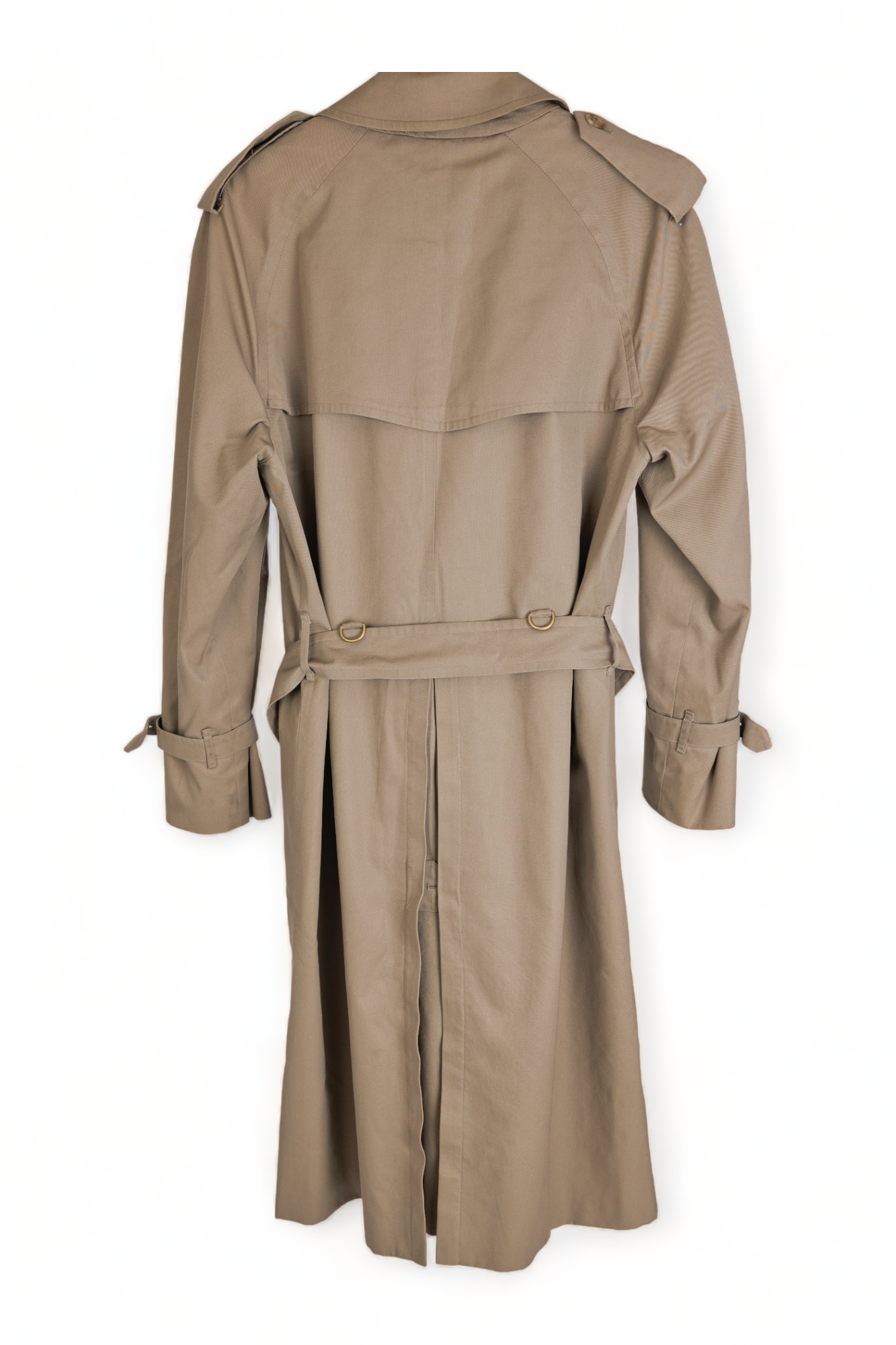 ICONIC VINTAGE BURBERRY PRORSUM OLIVE-TAN HAYMARKET PLAID DOUBLE BREASTED TRENCH COAT