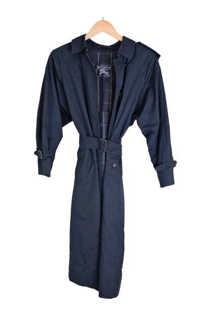 ICONIC VINTAGE BURBERRY PRORSUM NAVY BLUE TRENCH COAT
