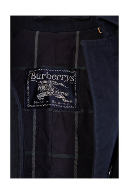 ICONIC VINTAGE BURBERRY PRORSUM NAVY BLUE TRENCH COAT