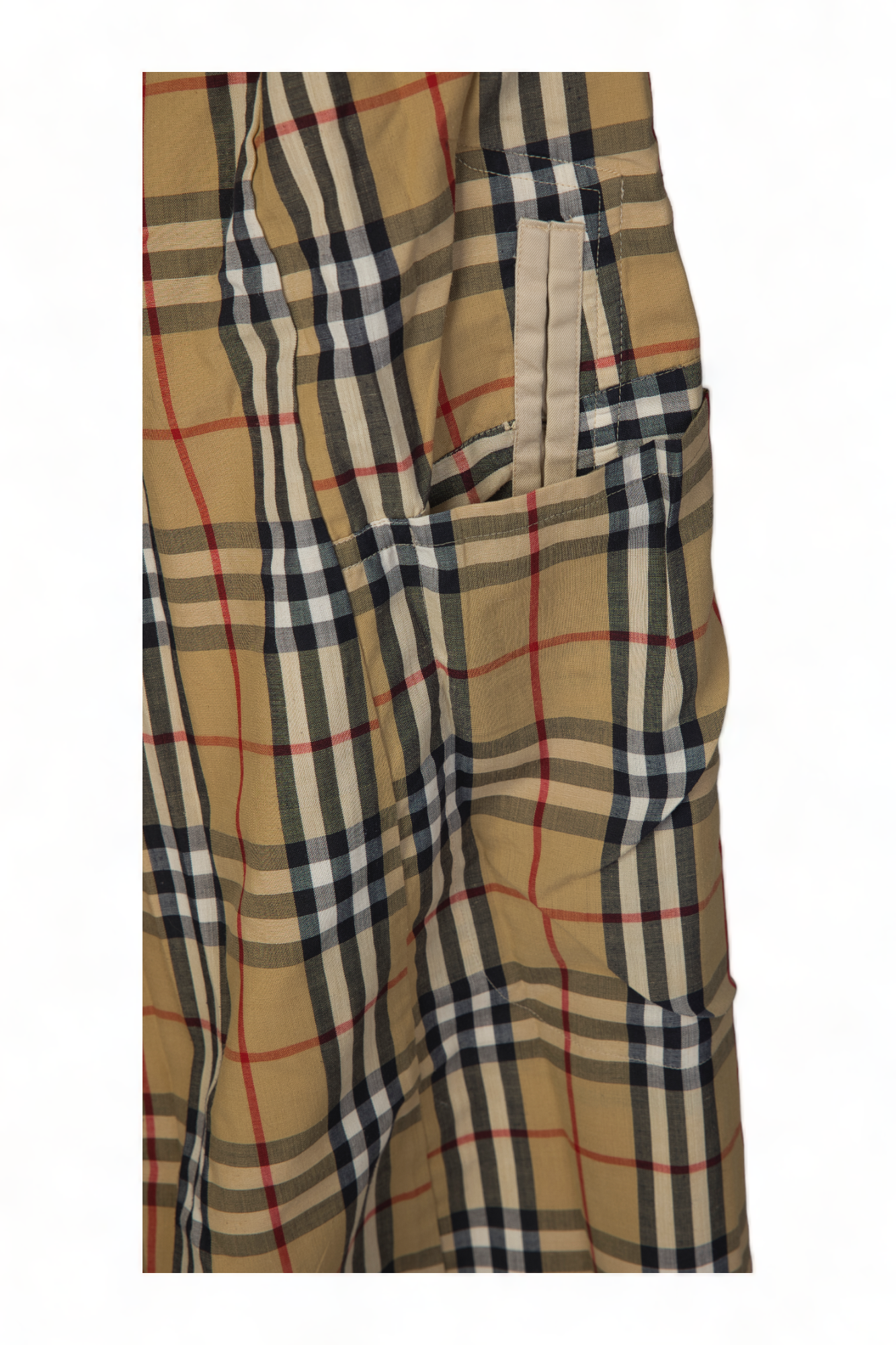 ICONIC VINTAGE BURBERRY HAYMARKET PLAID PRORSUM LIGHT TAN DOUBLE BREASTED TRENCH COAT