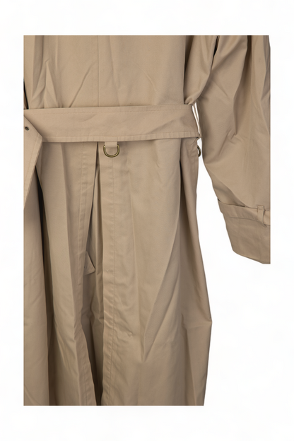 ICONIC VINTAGE BURBERRY HAYMARKET PLAID PRORSUM LIGHT TAN DOUBLE BREASTED TRENCH COAT