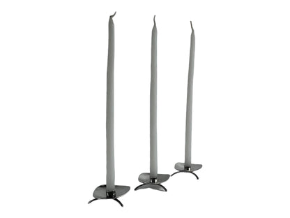 COHR ALTA VINTAGE DANISH MODERN DESIGN SILVER-PLATED CANDLESTICK HOLDERS - SET OF 3
