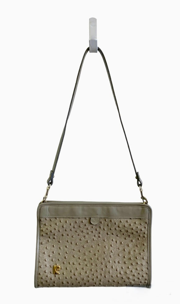 ICONIC FRENCH DESIGNER PIERRE CARDIN LEATHER CLUTCH PURSE HANDBAG W/ REMOVABLE STRAPS