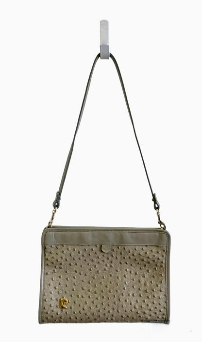 ICONIC FRENCH DESIGNER PIERRE CARDIN LEATHER CLUTCH PURSE HANDBAG W/ REMOVABLE STRAPS