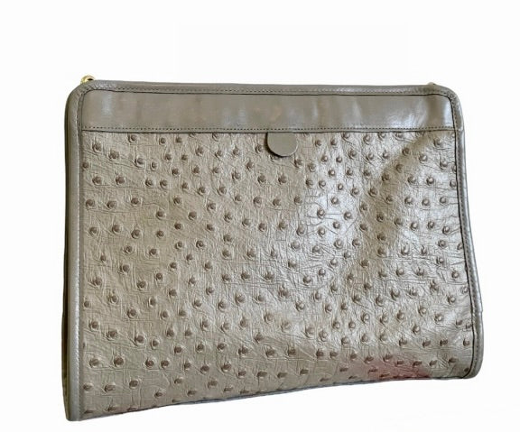 ICONIC FRENCH DESIGNER PIERRE CARDIN LEATHER CLUTCH PURSE HANDBAG W/ REMOVABLE STRAPS