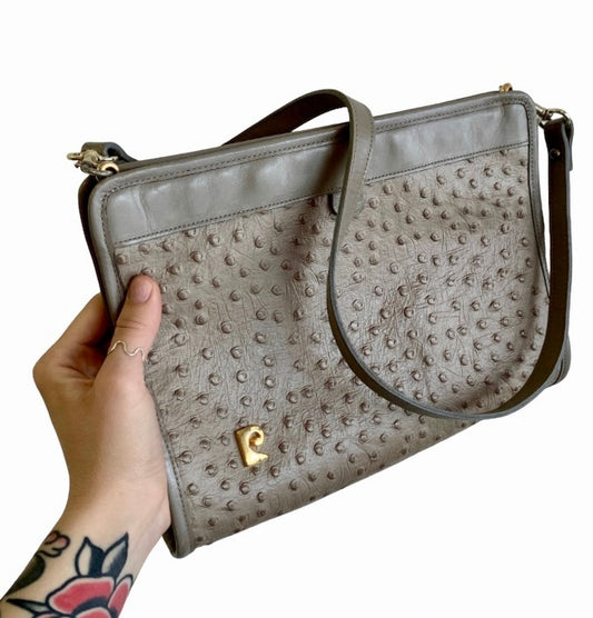 ICONIC FRENCH DESIGNER PIERRE CARDIN LEATHER CLUTCH PURSE HANDBAG W/ REMOVABLE STRAPS