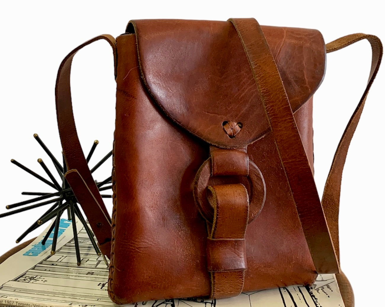 HANDMADE FAIRTRADE COGNAC LEATHER SHOULD BAG PURSE
