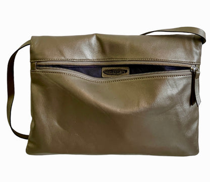 GLOVE LEATHER SOFT OLIVE LEATHER CLUTCH w/ CROSS BODY REMOVABLE SHOULDER STRAP