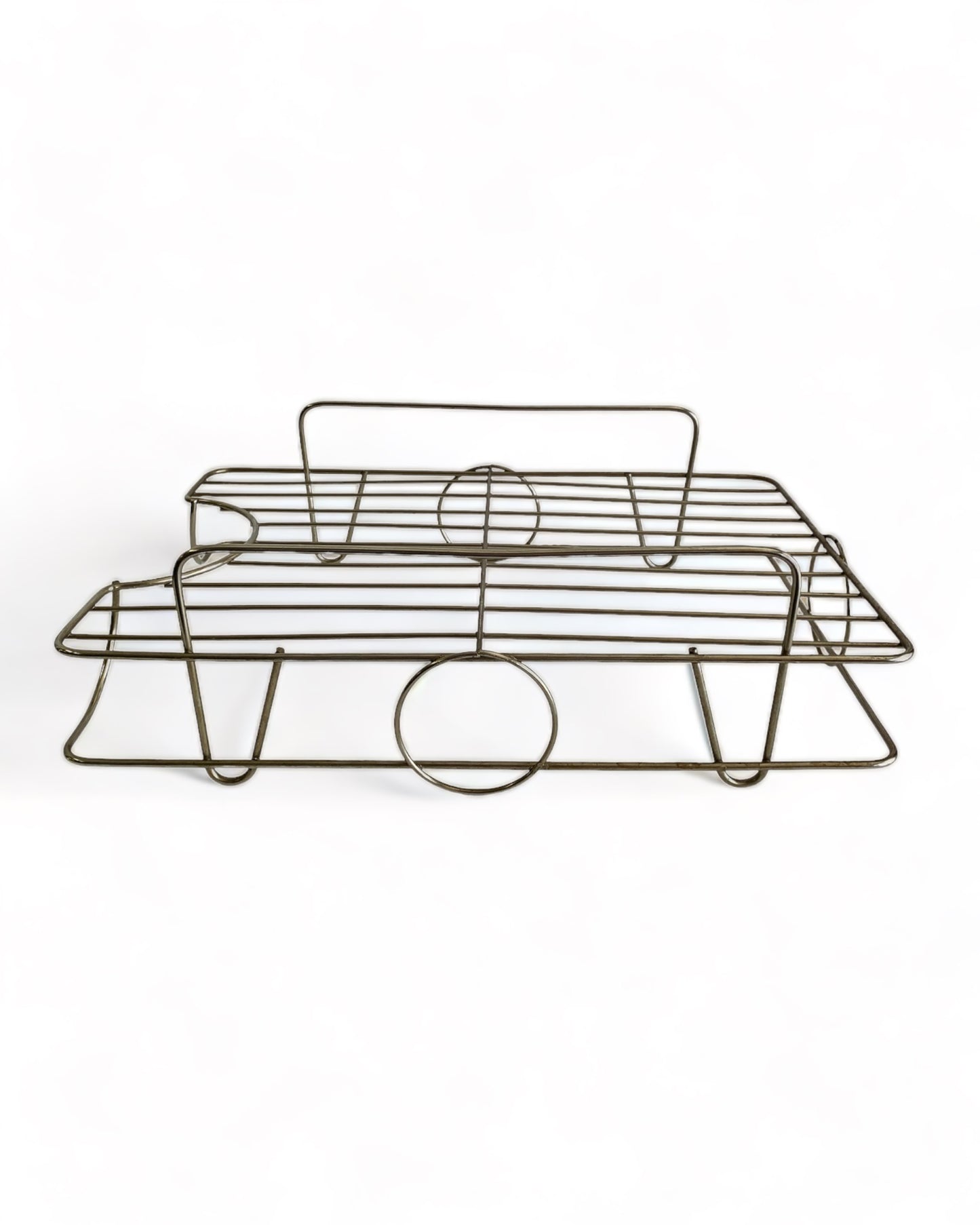 STYLIZED ATOMIC ERA MID-CENTURY  IN/OUT DESK TRAY ORGANIZER