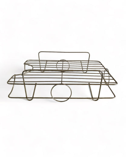 STYLIZED ATOMIC ERA MID-CENTURY  IN/OUT DESK TRAY ORGANIZER