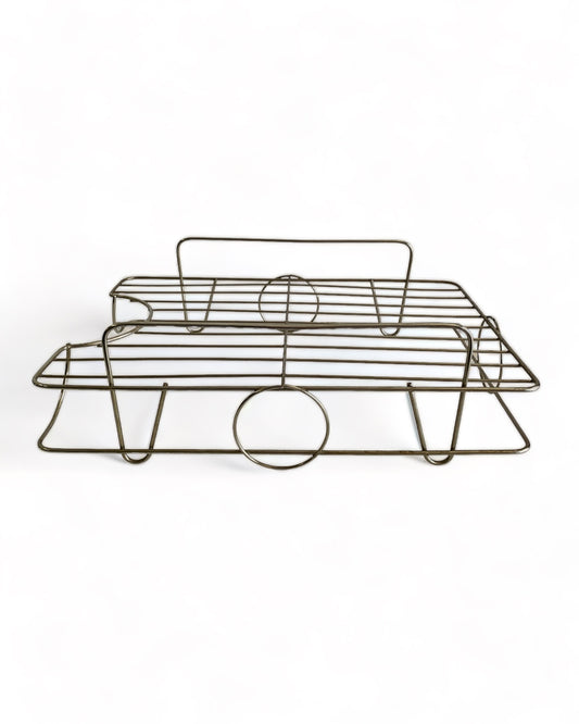 STYLIZED ATOMIC ERA MID-CENTURY  IN/OUT DESK TRAY ORGANIZER