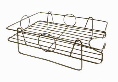 STYLIZED ATOMIC ERA MID-CENTURY  IN/OUT DESK TRAY ORGANIZER
