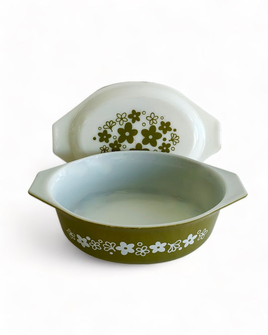 SPRING BLOSSOM FLORAL PATTERN PYREX OVENWARE CASSEROLE DISH w/ LID