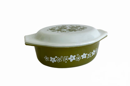 SPRING BLOSSOM FLORAL PATTERN PYREX OVENWARE CASSEROLE DISH w/ LID
