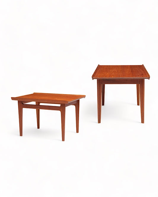 RARE SET OF 2 FINN JUHL for FRANCE & SONS 'DIPLOMAT' SERIES PAIR TEAK SIDE TABLES