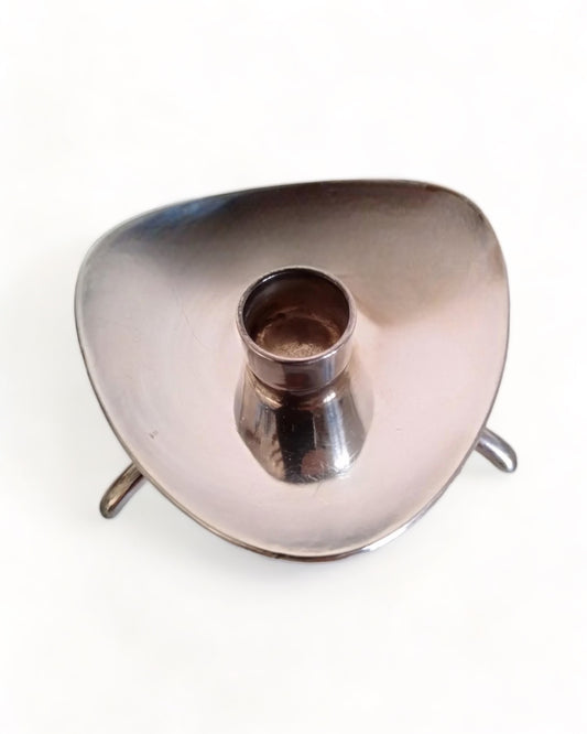 COHR ALTA VINTAGE DANISH MODERN DESIGN SILVER-PLATED CANDLESTICK HOLDERS - SET OF 3