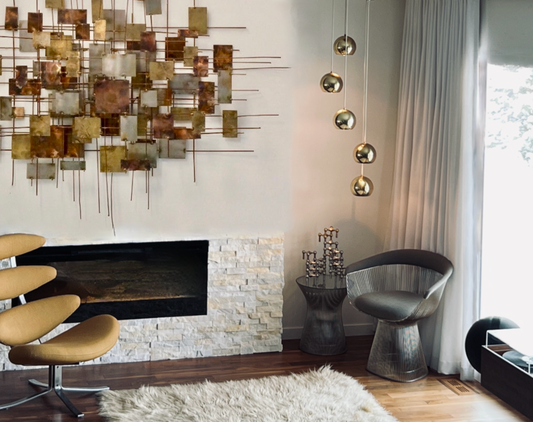 SONNEMAN STYLE BRASS EYEBALL ADJUSTABLE CASCADE CHANDELIER