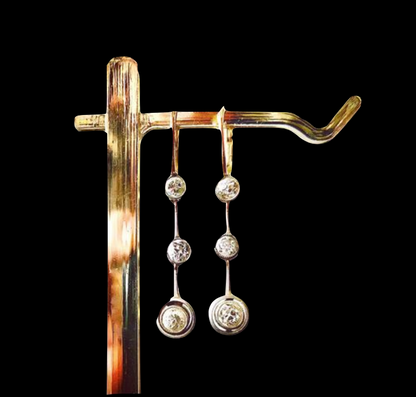 ESTATE 14CT GOLD & DIAMOND EARRINGS w/EURO BACKS SOLD w/ APPRAISAL