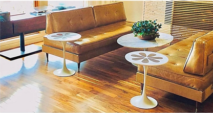 RARE PAIR BURKE TULIP SIDE TABLES