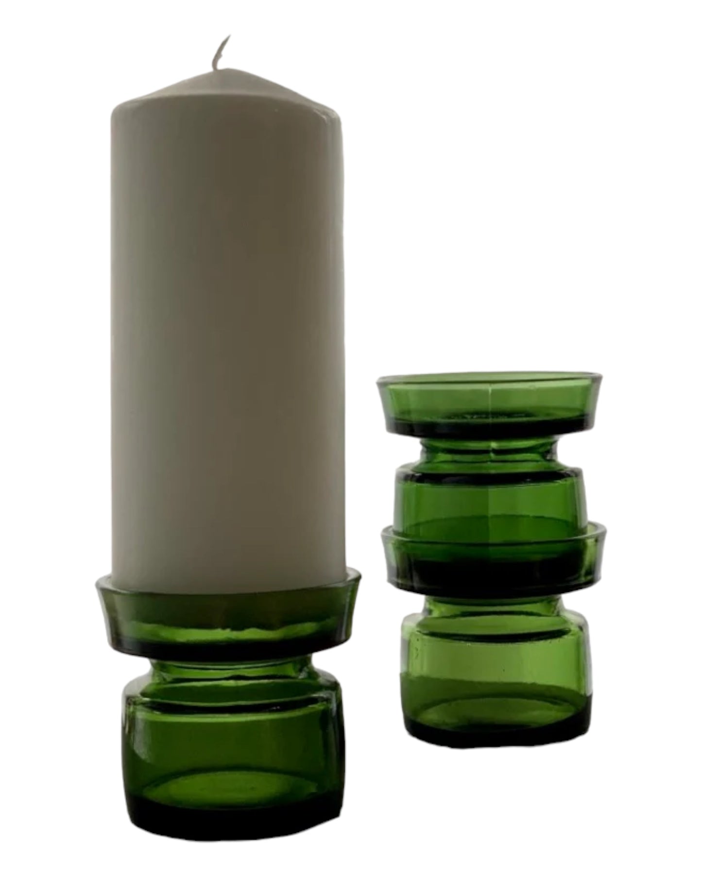 GREEN GLASS IHQ JENS QUISTGAARD for DANSK ICONIC CANDLE HOLDER or PLANT BULB HOLDER