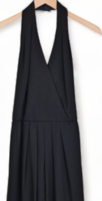 NEW OLD STOCK VINTAGE/ 1980s/90s/2000s BLACK HALTER DRESS NEW WITH TAGS