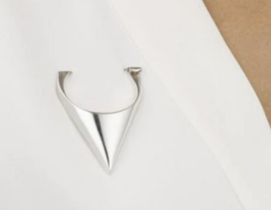 EARLY MODERNIST REMARKABLE STERLING SILVER NANNA & JORGEN DITZEL for GEORG JENSEN ARCHITECTURAL & GRAPHIC MINIMALIST BROOCH