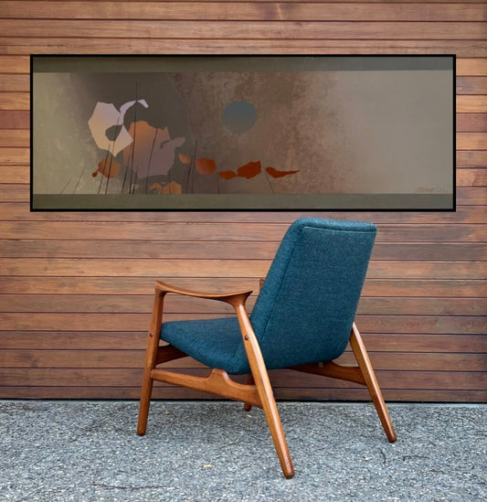 ARTIST MAX HAYSLETTE GORGEOUS ORGANIC ABSTRACT NUMBERED SERIGRAPH RARE LANDSCAPE PRESENTATION BEAUTIFULLY FRAMED IN CLEAN BRONZE TONE FRAME