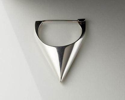 EARLY MODERNIST REMARKABLE STERLING SILVER NANNA & JORGEN DITZEL for GEORG JENSEN ARCHITECTURAL & GRAPHIC MINIMALIST BROOCH