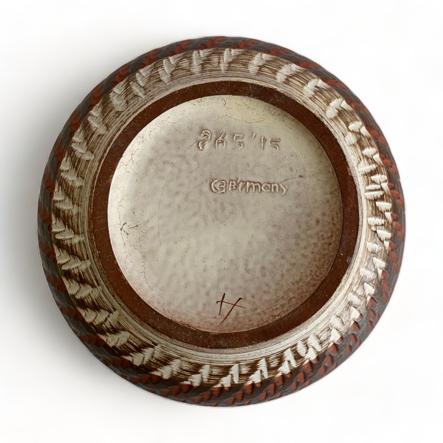 GERMANY CERAMIC WEAVE MOTIF EMBOSSED CERAMIC PLANT POT