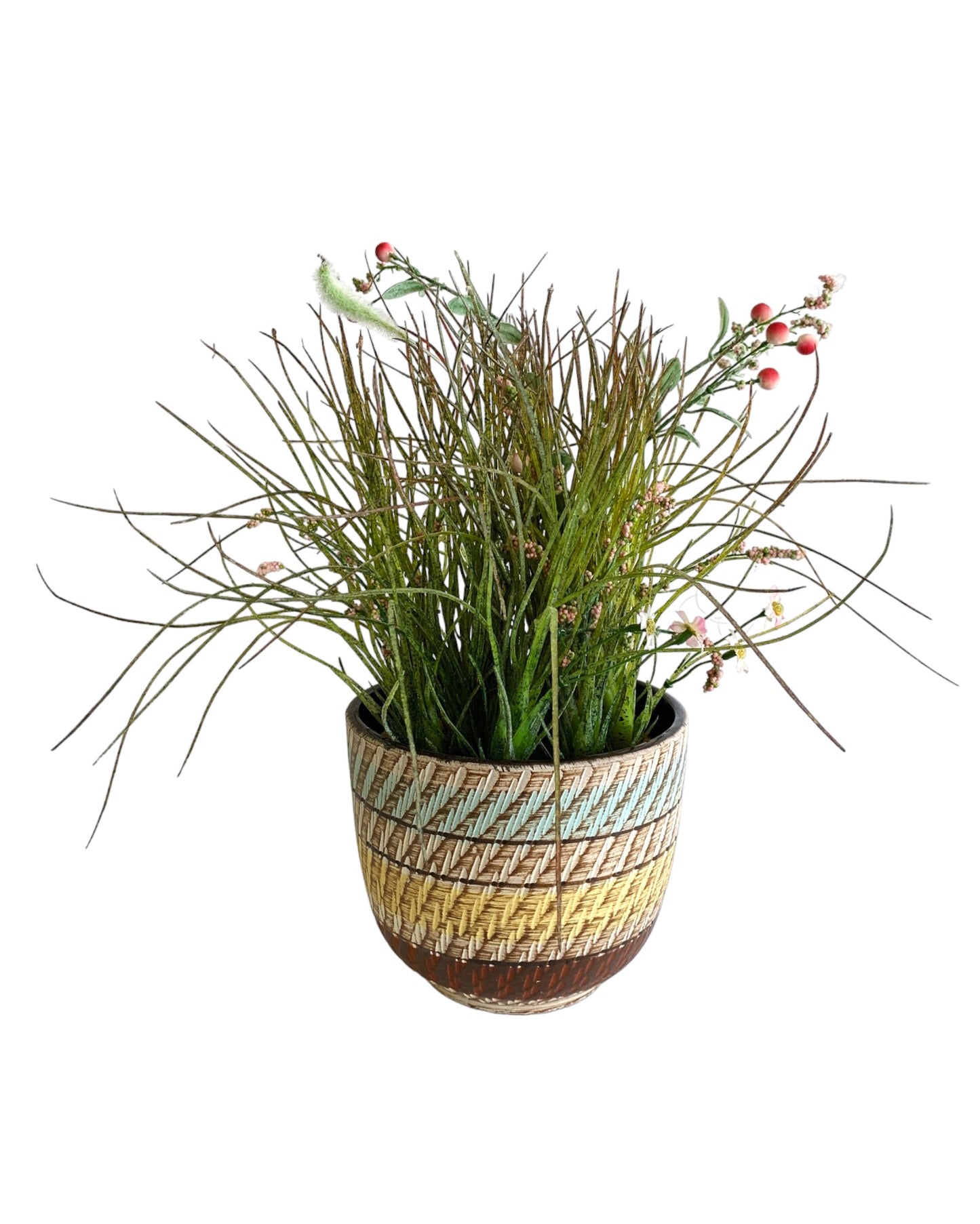 GERMANY CERAMIC WEAVE MOTIF EMBOSSED CERAMIC PLANT POT