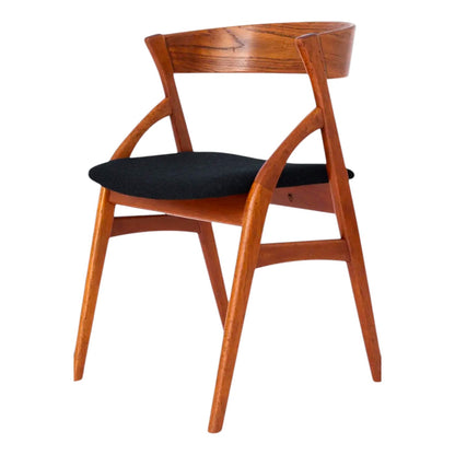 VERY RARE SOLID TEAK SET of 12 DINING CHAIRS by DYRLUND DENMARK PROFESSIONALLY REUPHOLSTERED