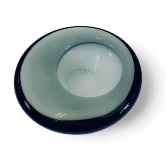 PER LUTKEN for HOLMEGAARD HEAVY DANISH SMOKY GLASS ASYMMETRIC HANDMADE DISH