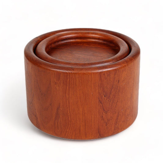 BEAUTIFULLY CRAFTED NISSEN DANISH MADE STAVED TEAK ICE BUCKET