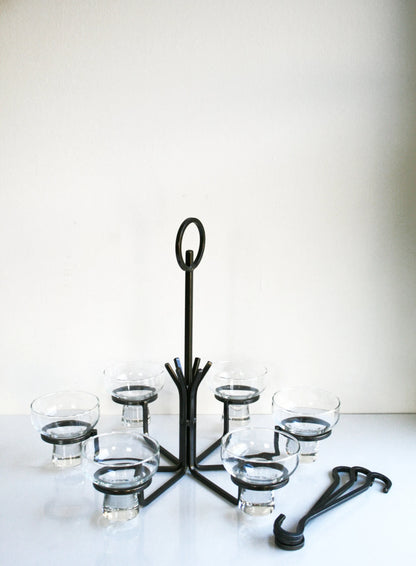TRADITIONAL DANISH WROUGHT IRON CANDLE CHANDELIER