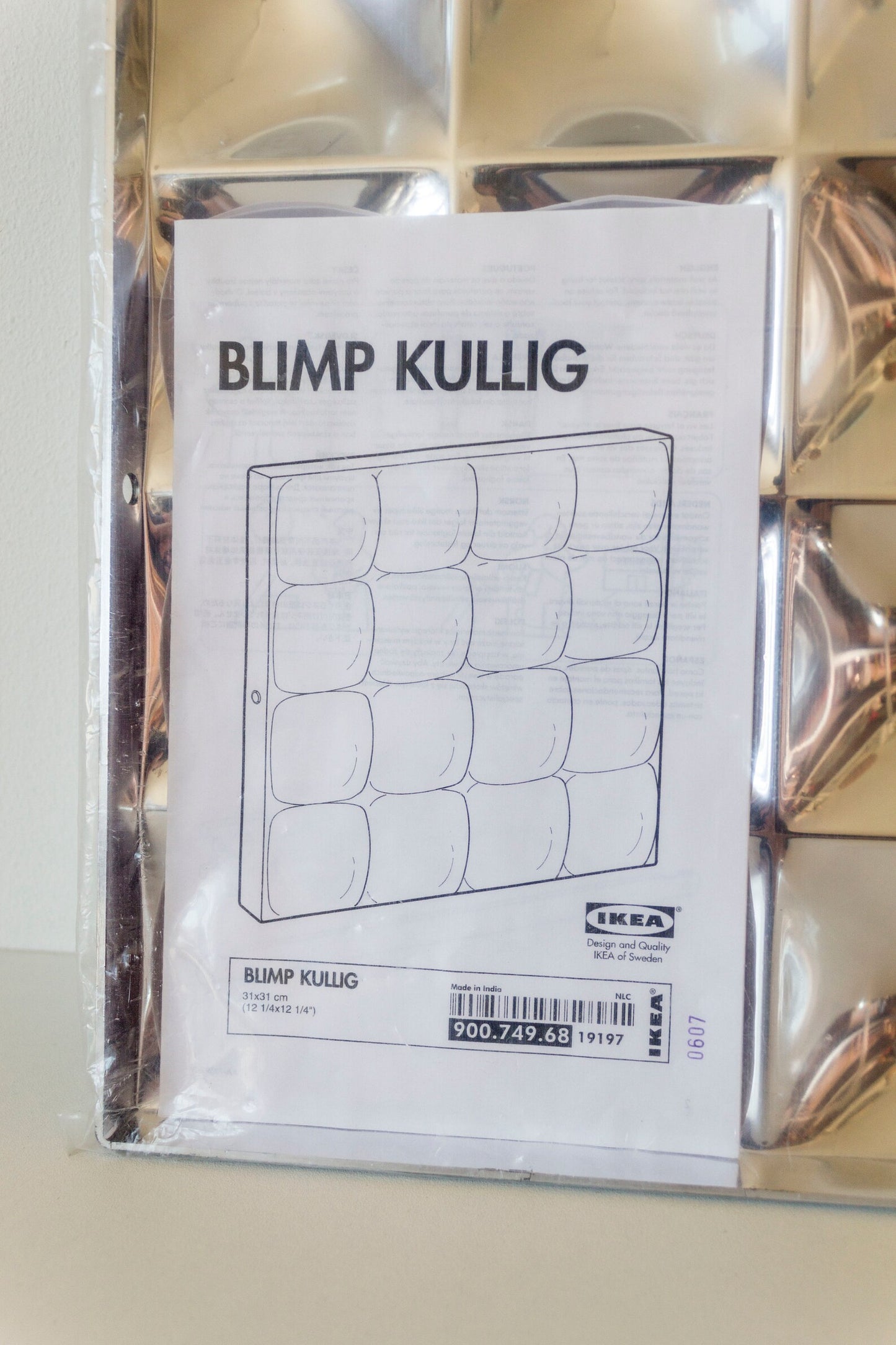 VINTAGE OP ART 1990s IKEA BLIMP KULLIG MIRRORED BUBBLE WALL PANELS SPACE AGE DESIGN 3 SEALED 4 OPEN
