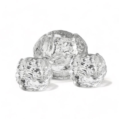 1970s ANN WARFF for KOSTA BODA 'SNOWBALL' VOTIVE CANDLE HOLDERS - 2 SIZES LEFT/ SMALL & MEDIUM MULTIPLES
