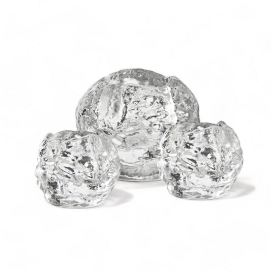 1970s ANN WARFF for KOSTA BODA 'SNOWBALL' VOTIVE CANDLE HOLDERS - 2 SIZES LEFT/ SMALL & MEDIUM MULTIPLES