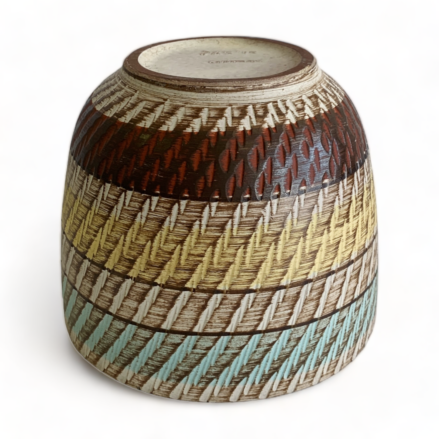 GERMANY CERAMIC WEAVE MOTIF EMBOSSED CERAMIC PLANT POT