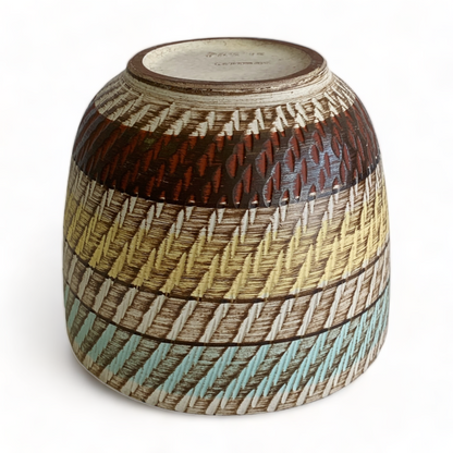 GERMANY CERAMIC WEAVE MOTIF EMBOSSED CERAMIC PLANT POT