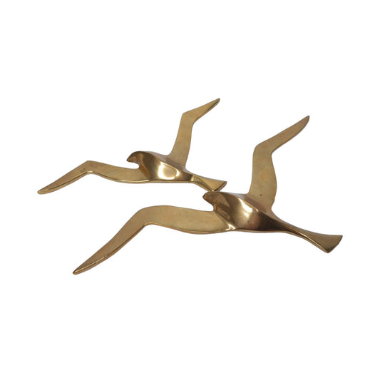PAIR BRASS BIRD DECOR WALL HANGING all JOHNATHON LIVINGSTON SEAGULL