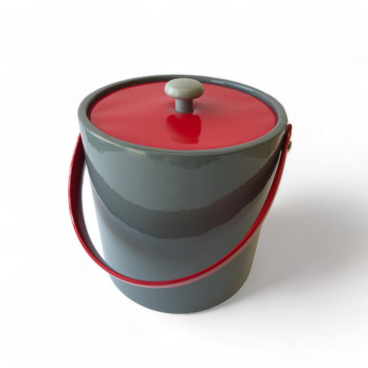 GEORGE BRIARD STYLE GREY & RED MOD VINYL ICE BUCKET