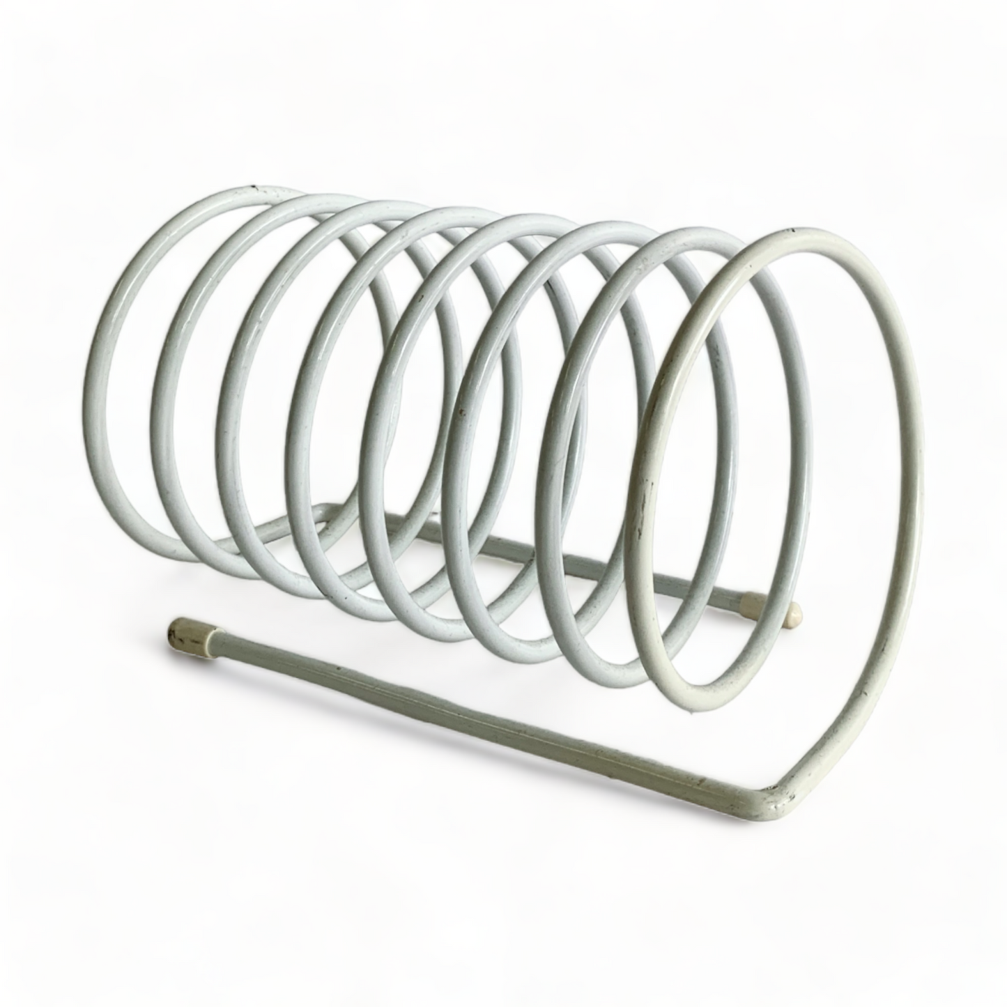 1980s WHITE WIRE SPIRAL DESK ORGANIZER MAIL HOLDER DESKTOP