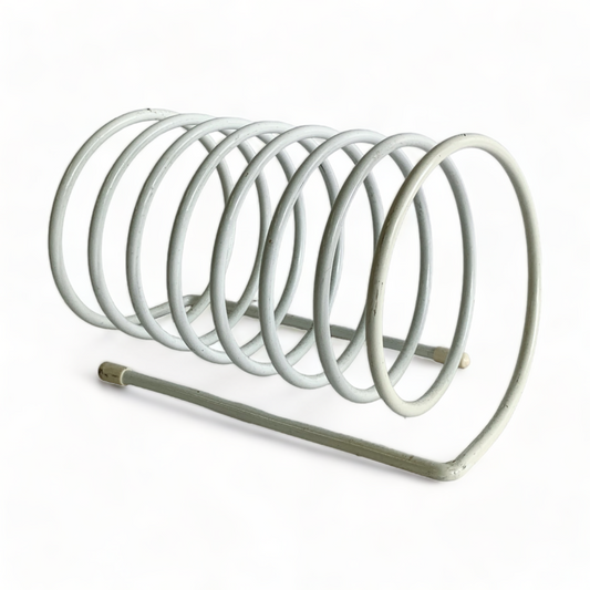 1980s WHITE WIRE SPIRAL DESK ORGANIZER MAIL HOLDER DESKTOP