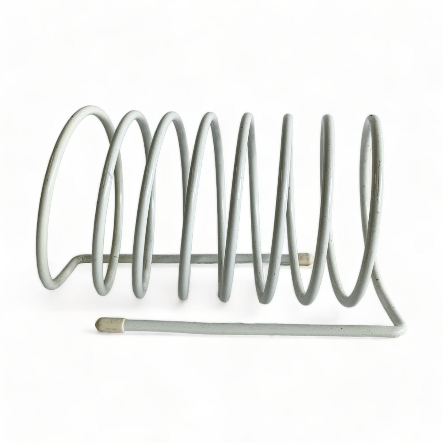 1980s WHITE WIRE SPIRAL DESK ORGANIZER MAIL HOLDER DESKTOP