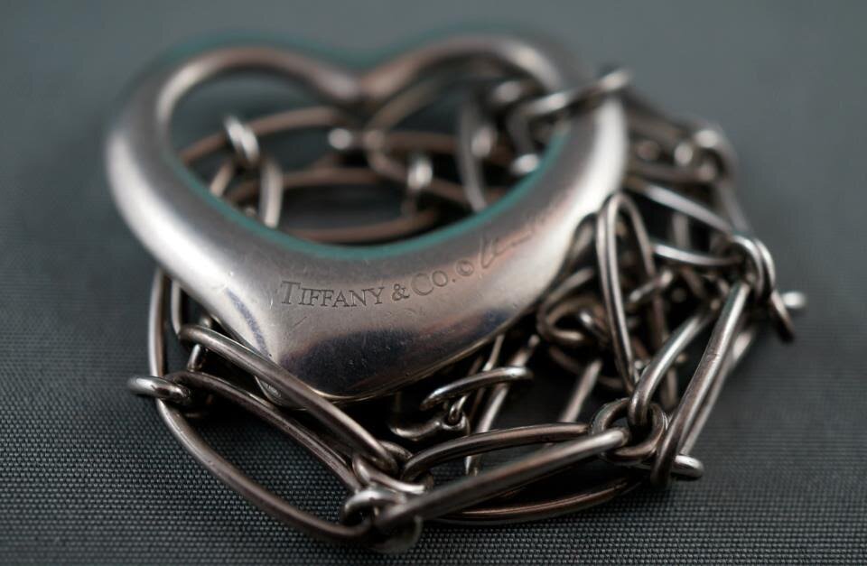 TIFFANY ELSA PERETTI STERLING OPEN HEART NECKLACE