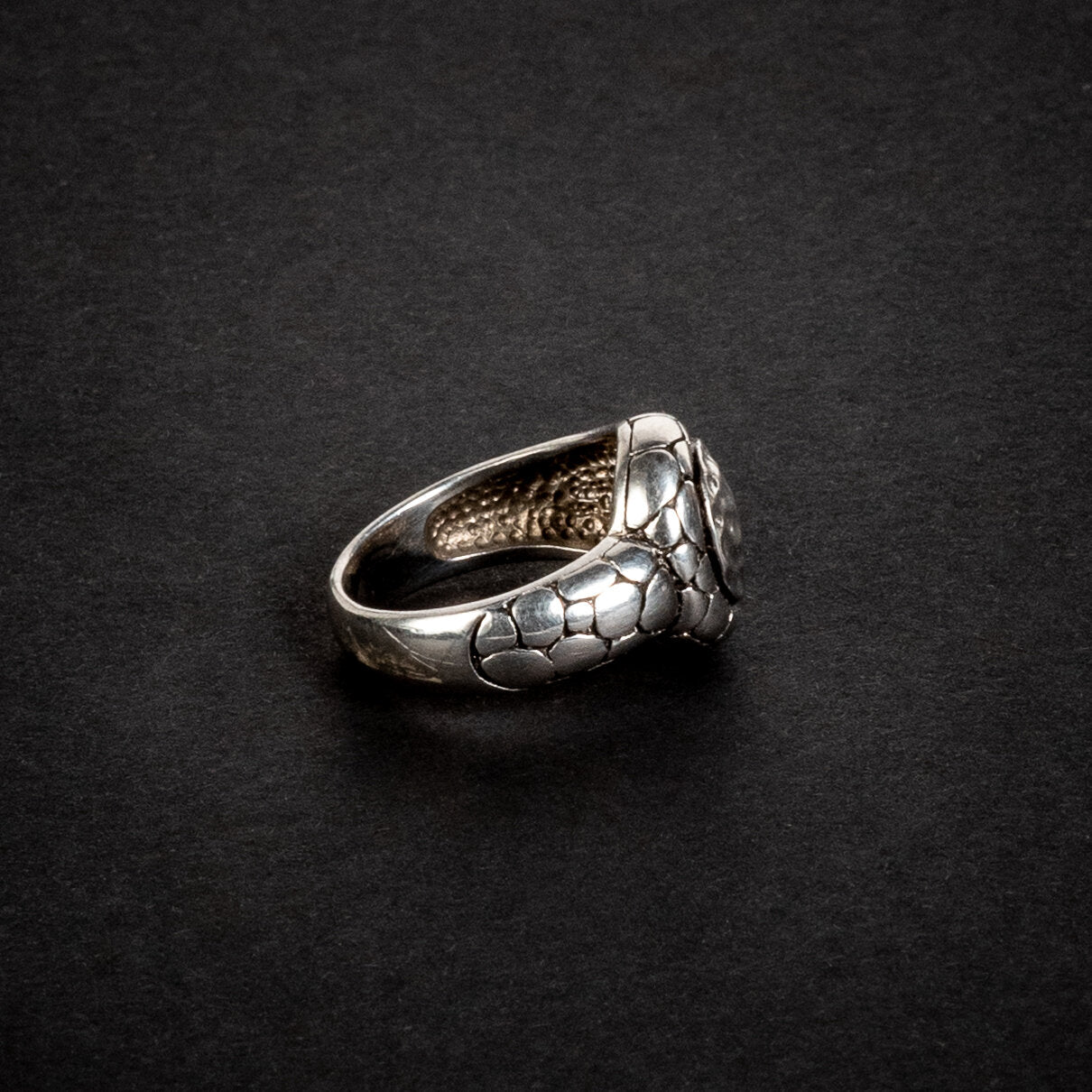TEXTURED STERLING SILVER SNAKE RING SIZE 6.75-7